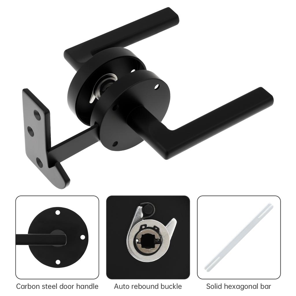 Heavy Duty Double Sided Swinging Gate Latch Black Self Locking Includes Screws Wrench Wood Fence Garden Backyard