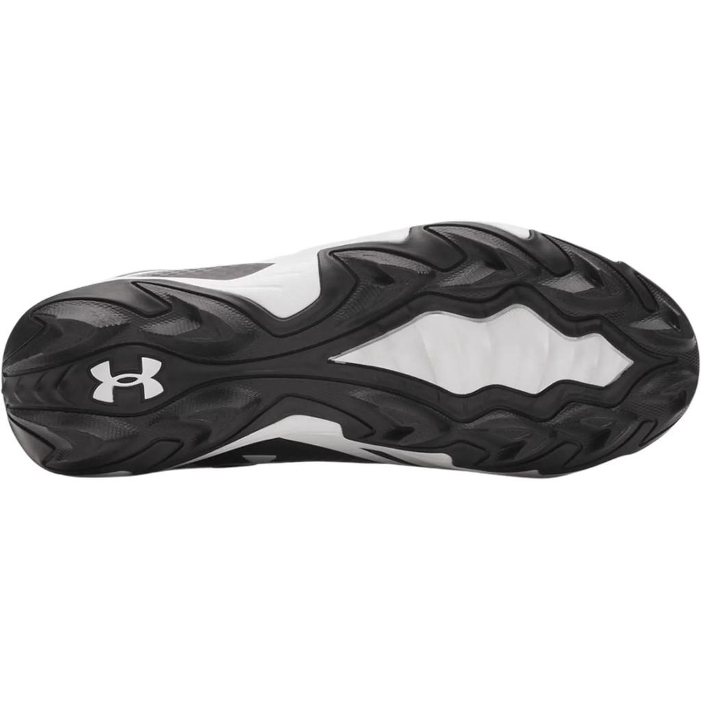 Under Armour Spotlight Hammer Mid top Soccer Shoes Black White Kids' (Unisex) Kids' Soccer Shoes 6006224 001
