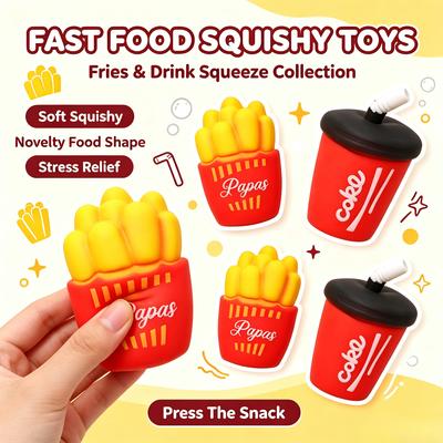 Tpr Stress Relief Toys Release Decompression Squeezing Simulation Coke French Fries Hamburgers Slow Rebound Birthday Gift