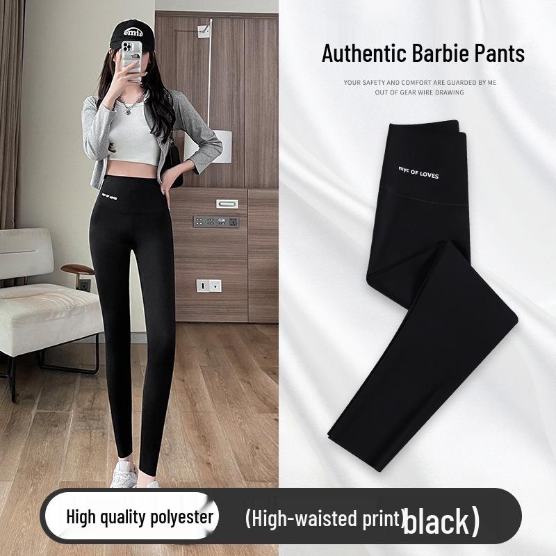 

Бархатные леггинсы для йоги с высокой талией Barbie из овечьей шерсти - Облегающие, теплые и утолщенные для ношения зимой L (100-130 jin)