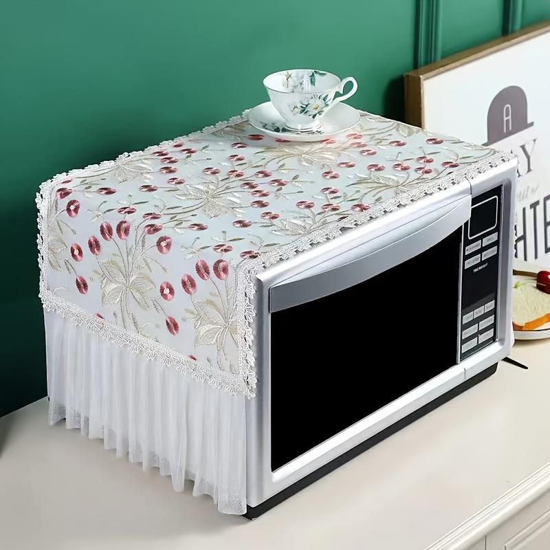Microwave Oven Cover, Floral Pattern, Protective Dust-Proof Cloth, Essential Kitchen Tool, Color Subject to Picture