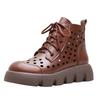 Summer new women's cool boots muffin thick-soled hollowed-out hole sandals retro handmade Martin boots short