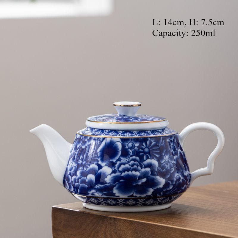 Jingdezhen-modro-bílá porcelánová konvice, čínská čajová souprava Kungfu, domácí keramická konvice na Puer, servisní konvice, roztomilé čajové nádobí