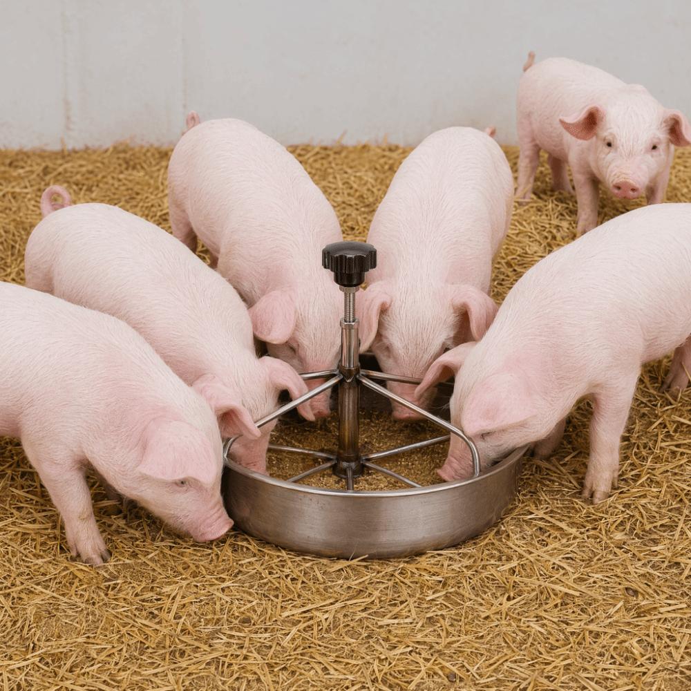 Edelstahl Ferkel Futtertrog Große Kapazität Schweinefuttertrog Geflügel Vieh