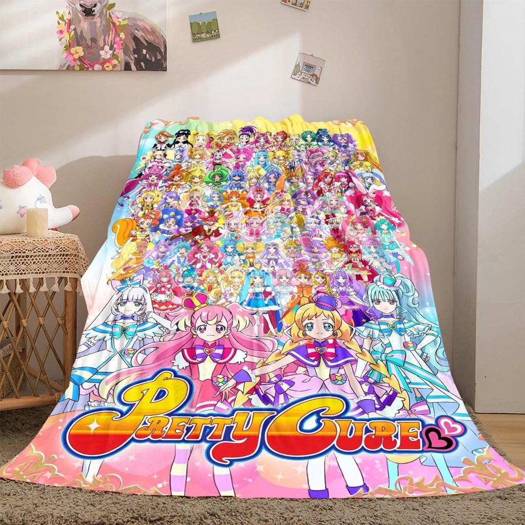 Pretty Cure Anime Soft Flannel Throw Blanket Lightweight Fuzzy Blanket for Couch, Sofa,and Bed LXR85