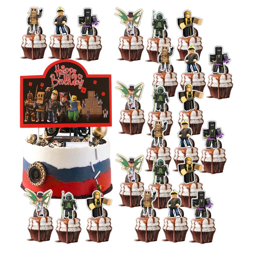 Roblox Birthday Party Sets Baby Shower Kids Decorations Supplies Gifts Cake Topper Cupcake for Entertaining Play Safe Kid Friendly Fun