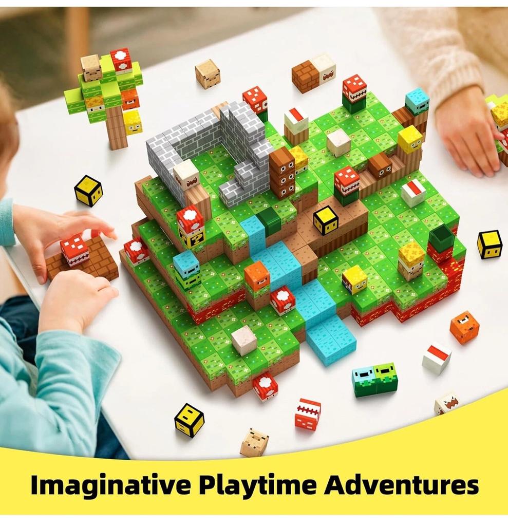 25-160pcsMagnetic Blocks (Magnetic Cubes) – STEM toys for kids 3+. Stackable, perfect Halloween/Christmas gifts for boys \& girl