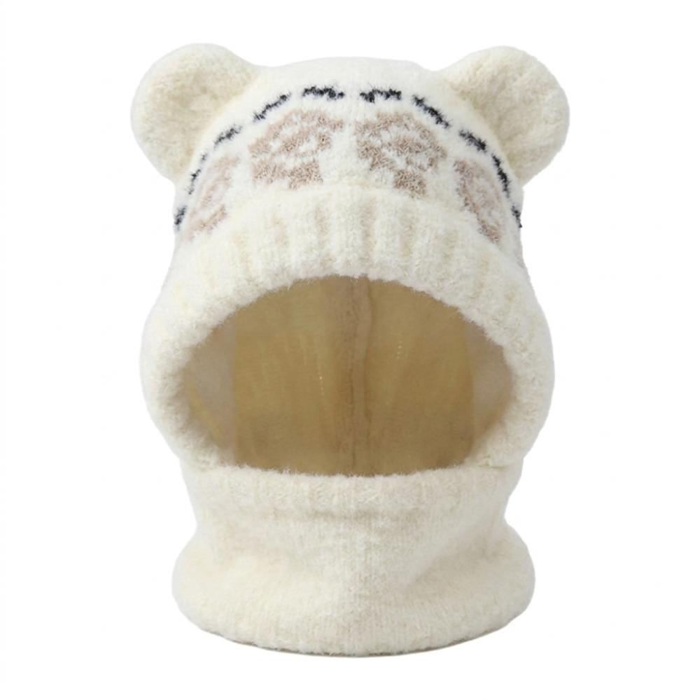 Slouchy Bear Ears Knit Hat Warm Plush Beanie Cap Soft Ear Protection Hat Cold Weather