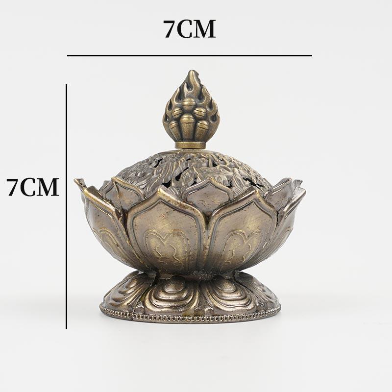 Lotus Flower Incense Burner Buddhi Buddha Holder Brass Mini Censer Incense Metal Craft Home