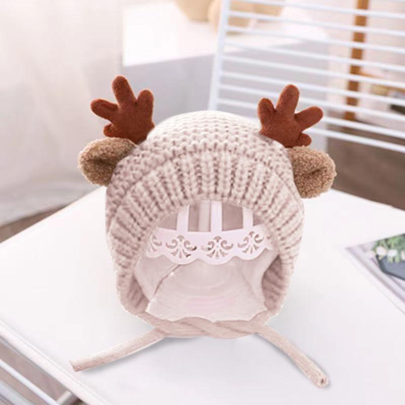 Baby Hats Autumn and Winter Boys Baby Wool Hats Antlers Ears Girls Ear Protectors Knitted Hats Children Thermal Hats