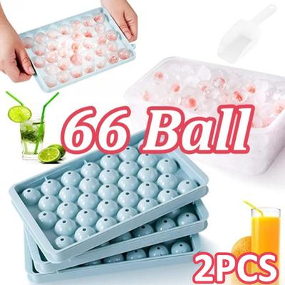 66/33 Ice Ball Mold Whiskey Cocktail Round Ice Cube Maker with Lid, Perfect Hockey Ball Shape Mini Tray Kitchen Tool