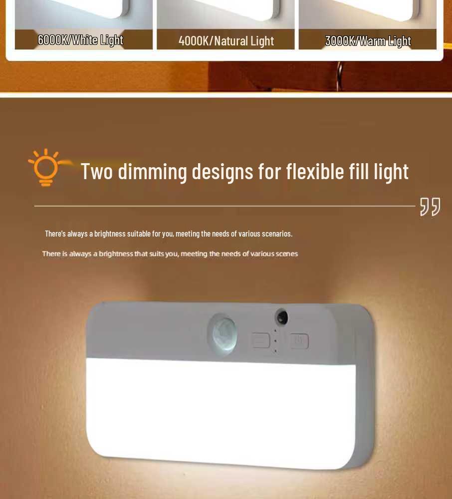 Dual Color Magnetic Charging Motion Sensor Night Light for Bedroom, Wall, Staircase, or Cabinet.