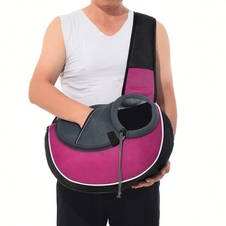 

Сумка для переноски домашних животных, мужская и женская уличная портативная сумка через плечо для собак, кошек S розовый