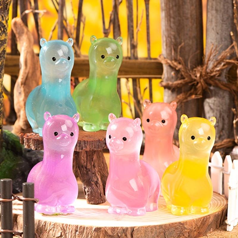 6Pcs Luminous Alpaca Resin Figurines Garden Landscape Desk Car Accessory For Various Room Types, Christmas & Universal Holidays
