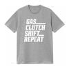 Gas Clutch Shift Repeat Mens T Shirt Automotive Inspired Design for Gearheads Vintage Washed Streetwear Breathable Slightly