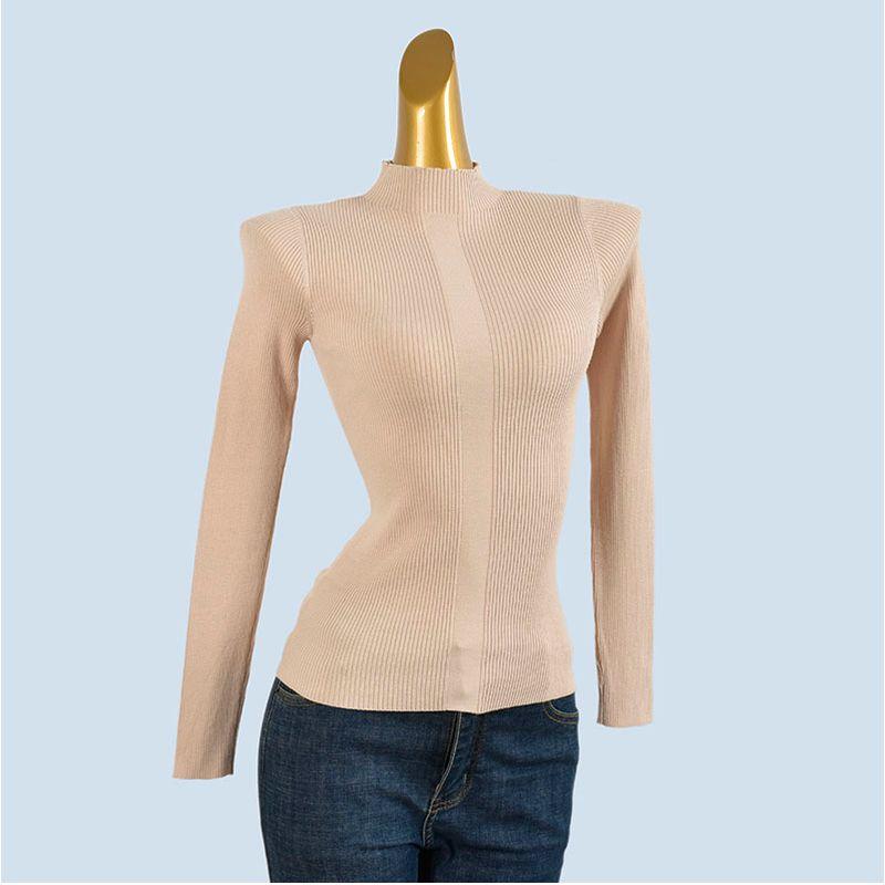 Quality Half Turtleneck Knitwear Female 2025 Spring and Autumn New Arrival Silm Slim Looking Inner Wear Base All-Matching Long Sleeve Top