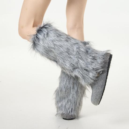 Sztuczne futro ocieplacze na nogi damskie dziewczęce futrzane nakładki na buty puszyste nakładki na mankiety butów przytulne zimowe ocieplacze na łydki na imprezy odzież uliczna