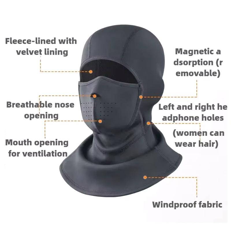 Magnetic Face Mask for Winter Cycling Skiing Mountain Climbing Breathable Warm Detachable Skiing Face Cover for Outdoor Sports