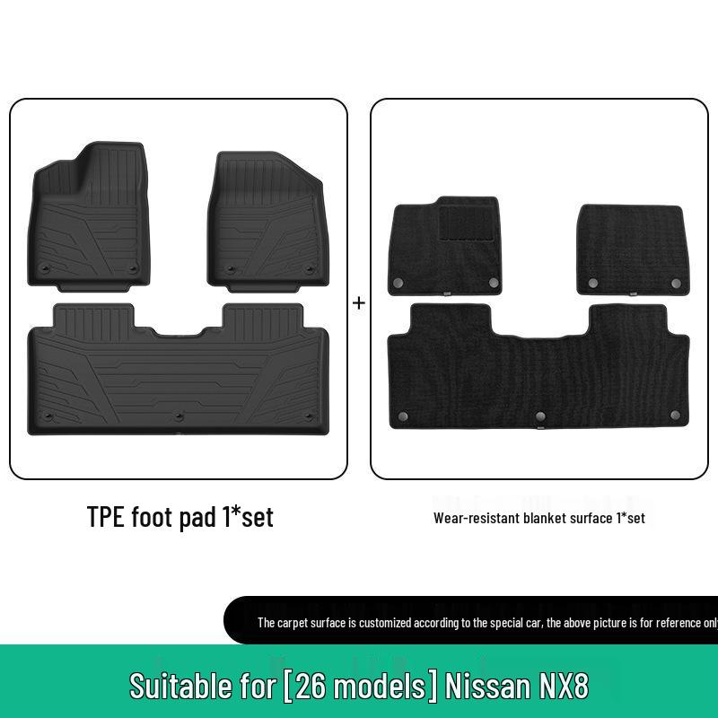 Waterproof TPE Floor and Trunk Mats for 2026 Nissan NX8, Eco-Friendly, Vehicle-Specific
