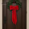 Christmas Garland Hanging Ornaments Velvet Bow Decoration, Soft Plush Xmas Tree Nordic Style Holiday Ornament for DIY Wall, Mirror, Wreath,