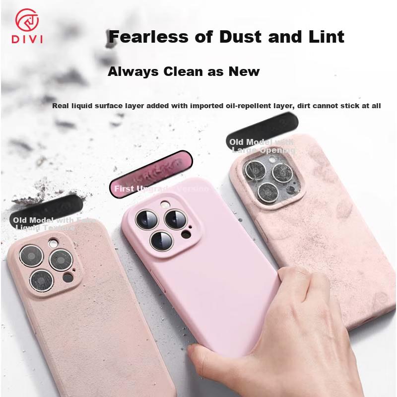 DIVI Official Version Real LiquidIPhone 14 Case, Liquid Silicone Skin-Friendly Full Camera Protection Ultra-Thin Shockproof Anti-Scratch Case, Pink