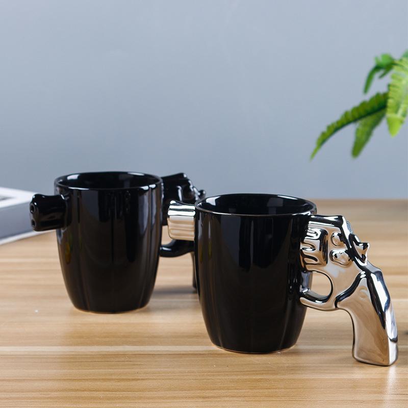 Creative Funny 3D Revolver Gun Modeling Ceramic Coffee Mug and Cup Milk Mug Valentine's Day Gifts