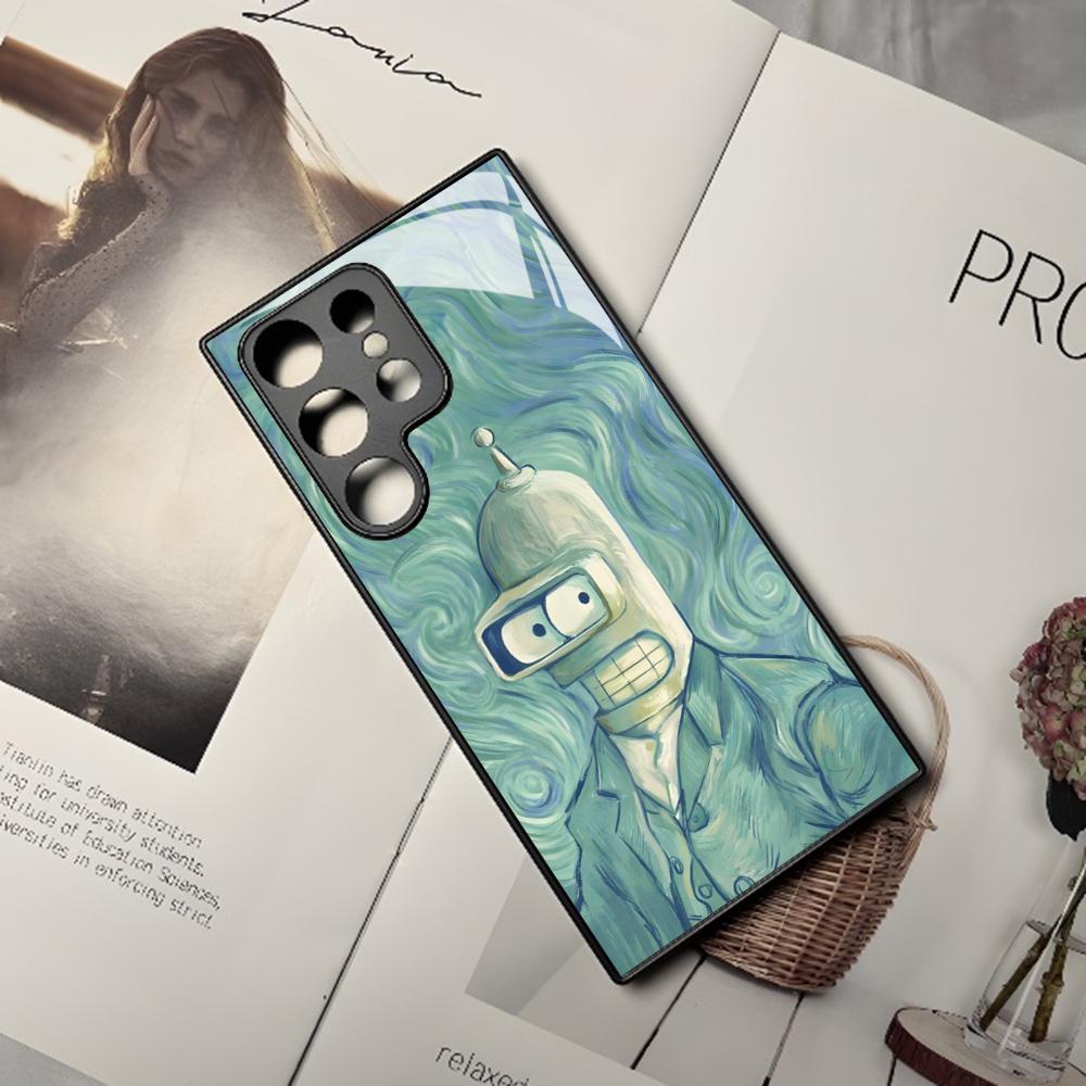 

F-Futurama B-Bender Art Phone Case For Samsung Galaxy S25 S24 S23 S22 S20 S21 Note20 Edge Ultra Plus Fe Colored Silver Cover Galaxy S20 Ultra