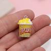 10Pcs 3D Resin Popcorn Bucket Charms Pendants For Jewelry Making Diy Handmade Bracelet Necklace Earrings Key Chain Accessories