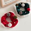 Red Christmas Hair Scrunchies Plush Large Hairband Xmas Elastic Hair Ties Women Ponytail Holder Party Headwear Hair Accessories