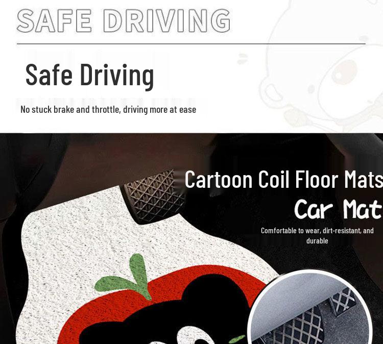 Universal Cartoon Car Interior Foot Mats - Scratch & Wear Resistant Set