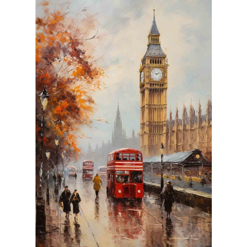 

Париж, Франция Эйфелева башня Лондонский автобус Постер Винтажная холщовая картина Принт Настенное искусство Картина для гостиной Домашний декор Cuadros 21cm×30cm NoFrame