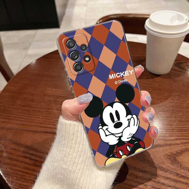 Clear Case For Samsung Galaxy A57 A37 A56 5G A36 Cases A55 A54 A35 A26 A07 A17 A16 A06 A34 A15 Cover Disney Mickey Minnie Mouse