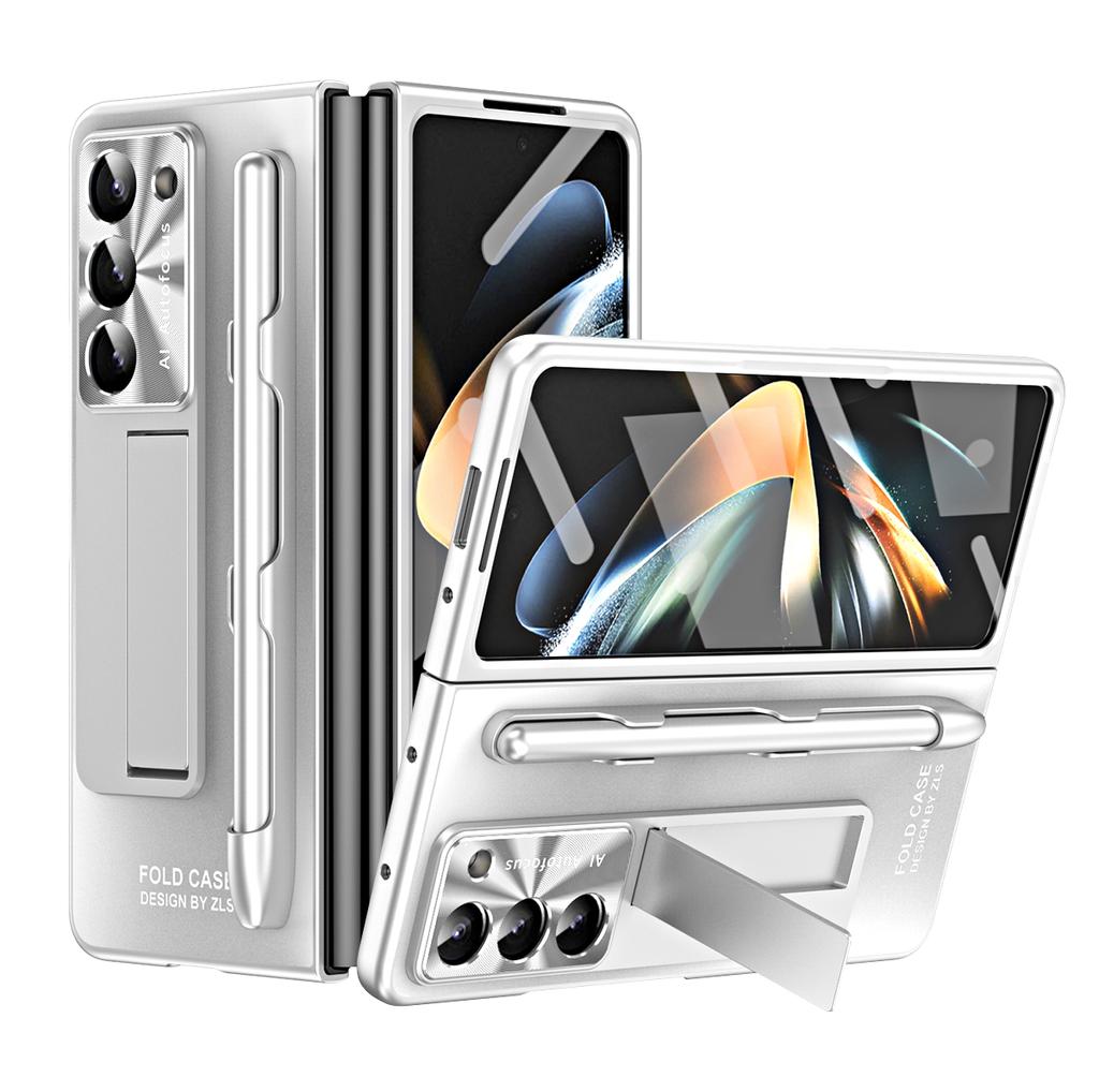 Mattierte Kunststoffhülle Slim Stifthalter Ständer Schutzfolienabdeckung für Samsung Galaxy Fold 6 5 4 3 Ständerhülle mit Halter