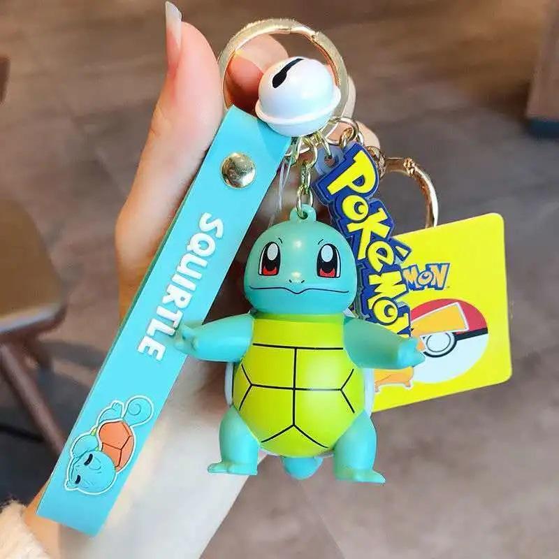 Non-Toxic Pokmon Pikachu Keychain Bag Pendant Cute Cartoon Doll Squirtle Duck Exquisite Car Keychain Ring Gift