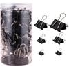 200PCS Binder Clips Paper Clamps Assorted Sizes (Black), Jumbo, Large, Medium, Small, Mini and Micro,6 Sizes with Box for Office, School and Home