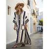 European, American Y Bohemian fashion women's clothing casual vacation D printed beach Kaftan cardigan long dress