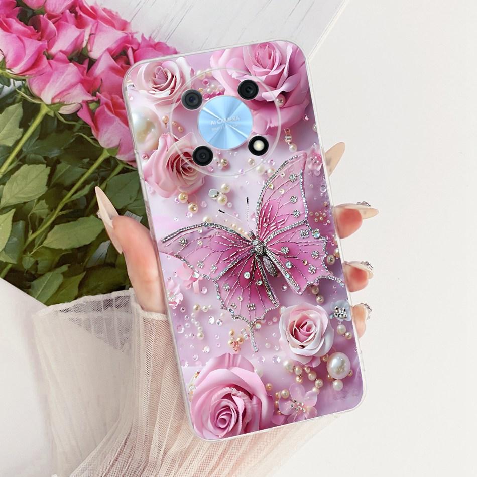 For Huawei Nova Y90 Y91 Cute Flower Butterfly Cat Painted Case For Huawei NovaY90 NovaY91 Soft Silicone TPU Phone Cases