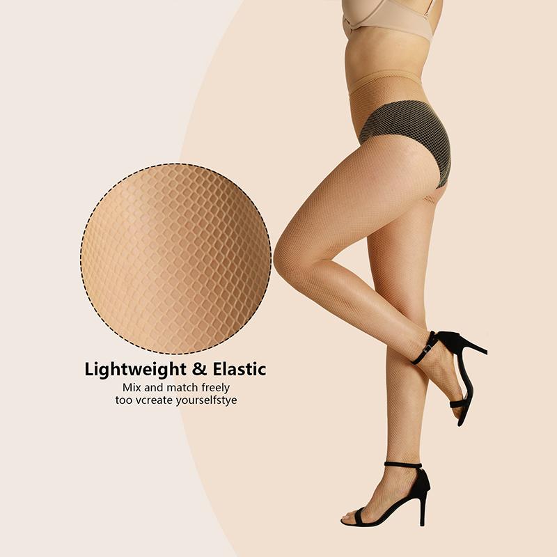 1 Pair Pantyhose Fishingnet Women'S High Waist Sexy Grid Fishnet Multiple Sizes Hollow Out Nylon Pantyhose Tights Party Dressing
