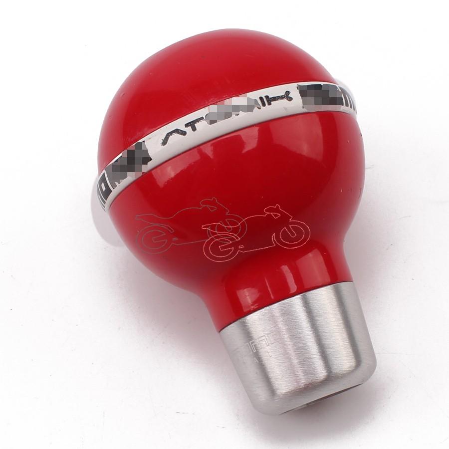 1set Snooker Ball Style Aluminum Alloy Car Gear Knob Handles Gear Shift Knob Manual Shifter Shift Lever Knob Handbrake Covers Red 3