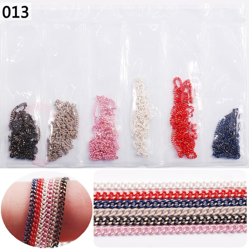 6-Grid Bag Candy Color DIY Nail Nail Beauty Chain Beauty Chain Nail Ornament