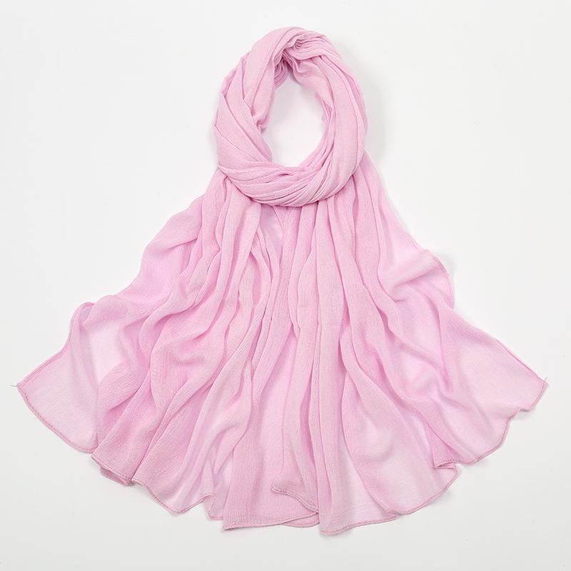 Crinkle Muslim Women Hijab Wrinkle Rayon Headscarf Solid Color Women's Turban Plain Viscose Cotton Musulman Femme Shawl Ramanda