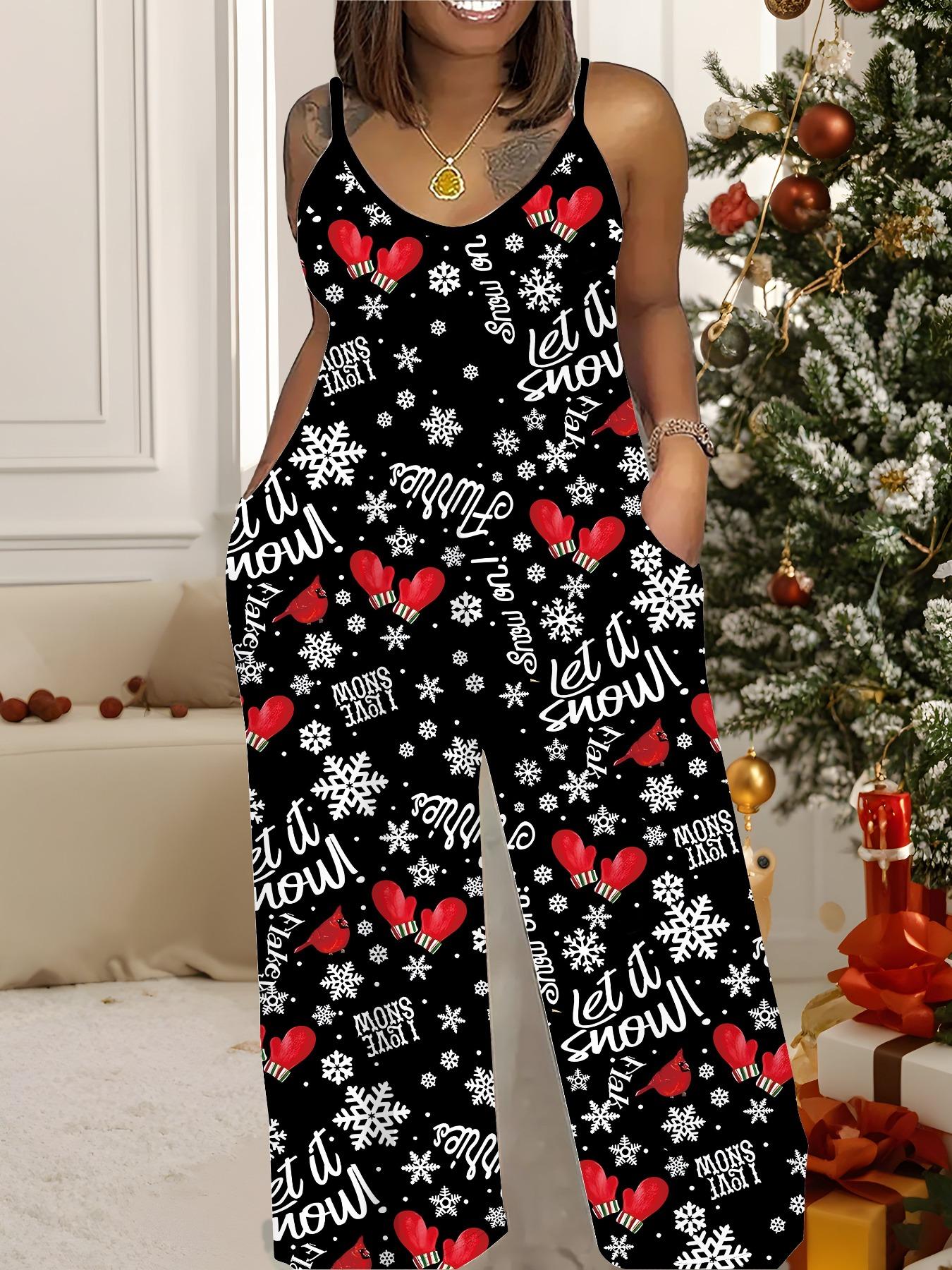 

Женский модный комбинезон, одежда больших размеров, повседневная модная одежда, графический дизайн с рождественским принтом, для вечеринок, рождественская одежда 1XL