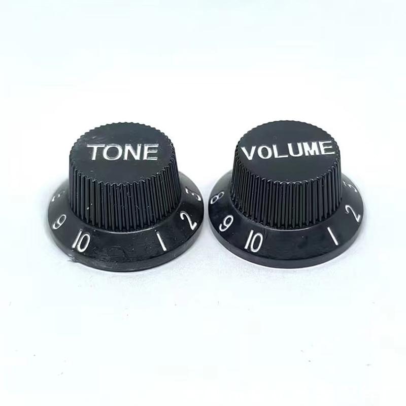 2Pcs Plastic St Guitar Knobs 2T1V Volume Tone Control Knobs Top Hat Caps Buttons Electric Guitar Parts
