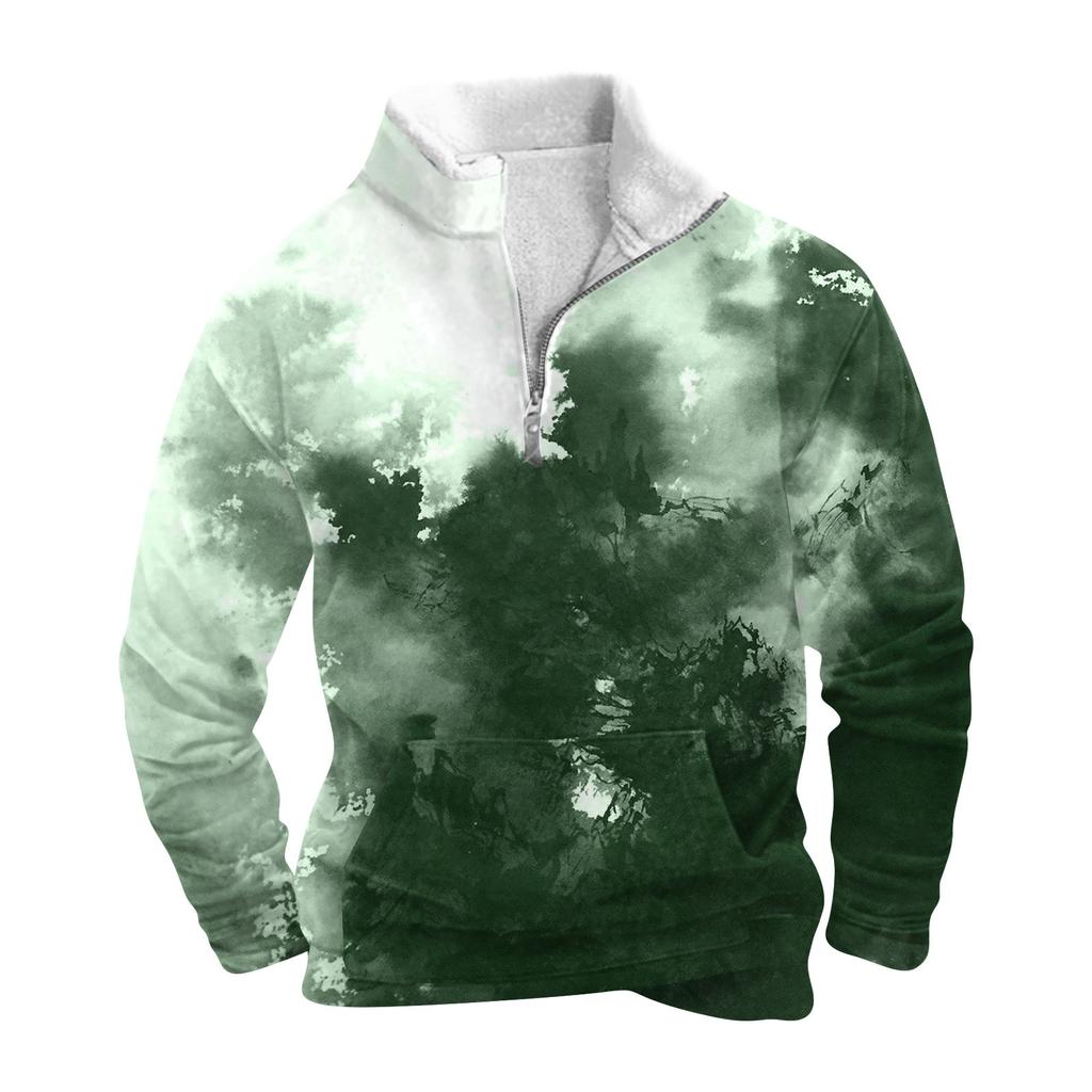 Das Herren-Sweatshirt mit Stehkragen im Frühling und Herbst ist ein Outdoor-Freizeitpullover