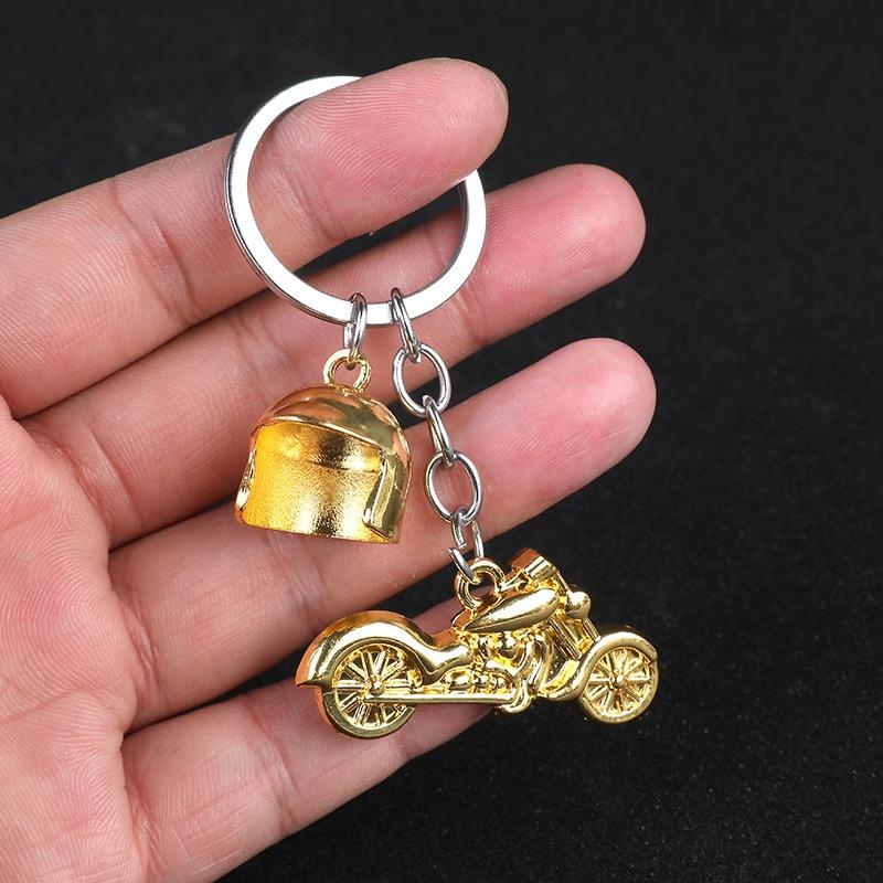 New Creative Motorcycle Keychain Men Women 3 Colors Locomotive Helmet Metal Holder Pendent Key Ring Bag Decoration Jewelry