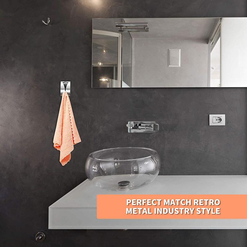 1/2pcs Stainless Steel Towel Holder Hook Self Adhesive Clip Bathroom Cloth Hanger Household Wall Mounted Towel Rack Storage