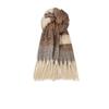 Plaid scarf women's atmosphere warm new dry rose powder autumn and winter white soft fringed shawl scarf