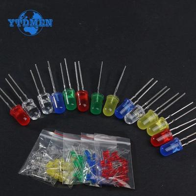 50–100 Stück F5 LED-Diode, 5 mm, superhelles Leuchtdioden-Set, Blau, Grün, Rot, Gelb, Weiß