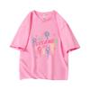 Y2K Pastel Rainbow Star Graffiti Oversized Short Sleeve O Neck T Shirt Graphic Print 100 Cotton 2000s Women Tops Clothes Summer