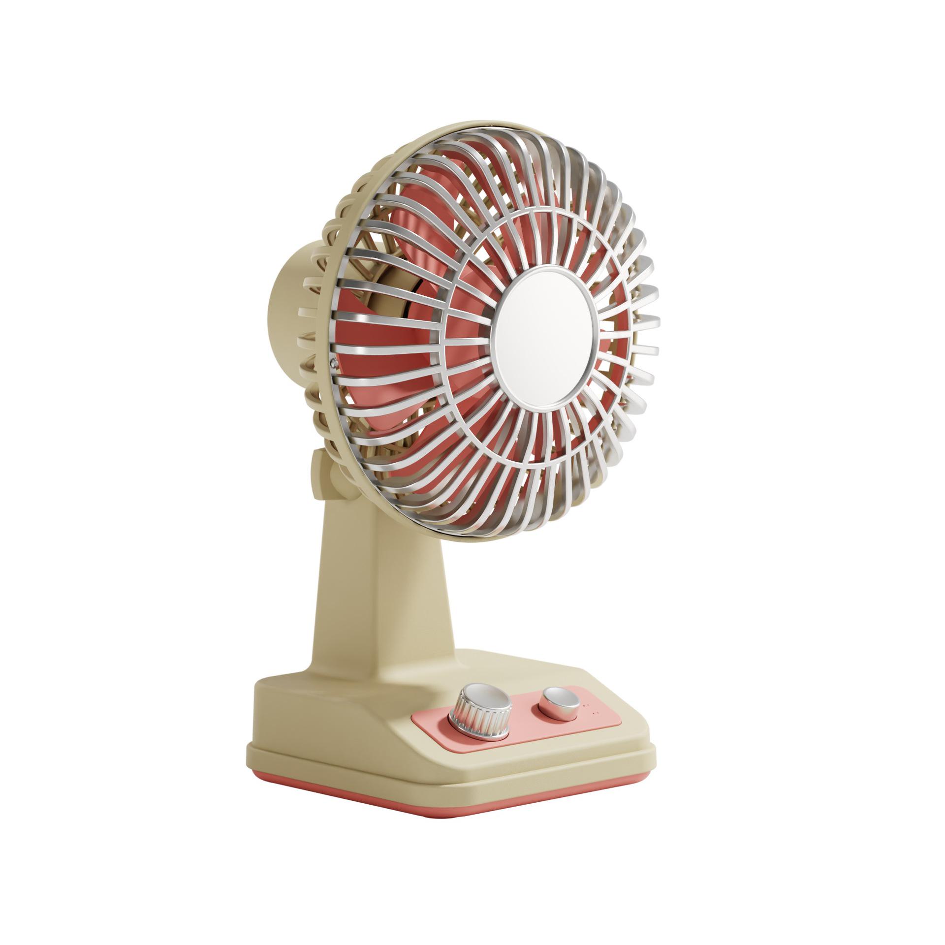 

Retro Rechargeable Mini Desktop Fan: Three-Speed, Strong Wind, Long Battery Life, Silent Operation. 122*84*189mm